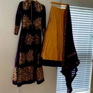 3 piece lehngha, silk material very heavy and custom made size xs to small